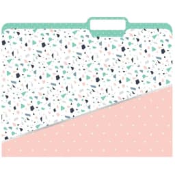 JAM File Folders, Pink and Green Confetti Pattern, 11.5 x 9, 4/pack - Thumbnail 4