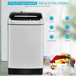Spaco Full-Automatic Washing Machine 1.5 Cubic Feet 11 LBS Washer and Dryer-Gray, Washer Spinner Portable Washing Machine - Thumbnail 4