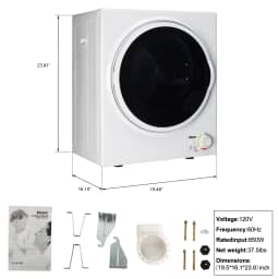 Ktaxon 1.6 cu. ft. Compact Electric Dryer, White - Thumbnail 6
