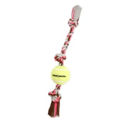 Mammoth Flossy Chews Cottonblend 3 Knot Tug with 4" Tennis Ball Rope Dog Toy, Large, 24", Assorted Colors - Thumbnail 1