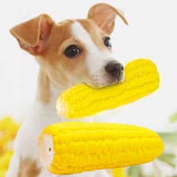 Soft Latex Squeaky Dog Toy Corn Shape Durable Chew Toy, Denbek Interactive Squeaky & Chew Dog Toy, Cone Shape, Yellow, for Aggressive Biting Dogs - Thumbnail 9