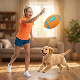 4x2x2in Football Shape Latex Squeaky Dog Toy, Rubber Chew Toy for Small Medium Breed to Fetch And Toss, Easy to Clean After Play, Pet Toy for Home - Thumbnail 3