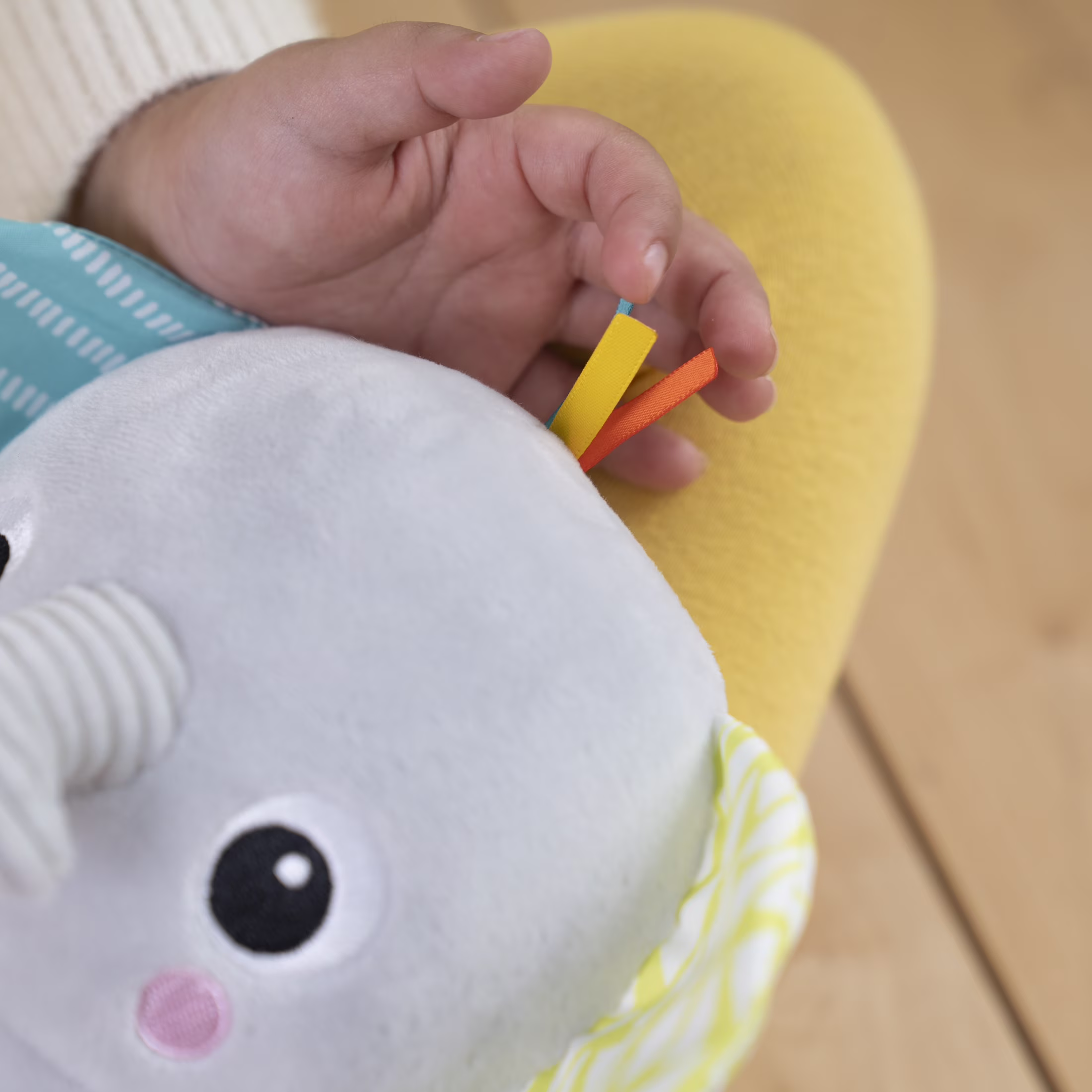 Bright Starts Hug-a-Bye Baby Elephant Stuffed Animal Dual-Mode Soft Toy Soother, Gray - Thumbnail 8