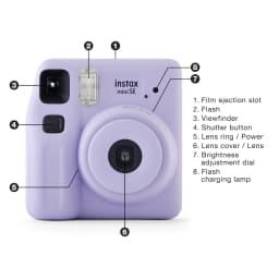 Fujifilm instax Mini SE Instant Camera Bundle with Case, 10 Pack Film, Album, and Frame Stickers, Lavender (Value Bundle) - Thumbnail 8