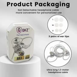 RHEA- 2 Wired Gaming Earbuds, Ak3File In-Ear Monitors With Deep Bass Sound - White - Thumbnail 4