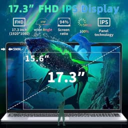【Win 11 Pro/Office 2019】17.3" Large Laptop, 16GB RAM, 1TB SSD, FHD IPS Display, 6500Y (Up to 3.4GHz), Fingerprint - Thumbnail 4