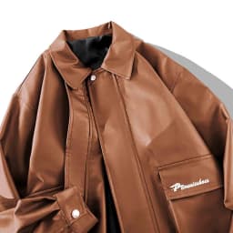 Xzbqbs Mens Leather Jacket Motorcycle Biker Jackets Casual Lightweight Faux Leather Outwear Collared Oversized Hip Hop Streetwear - Thumbnail 6