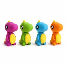 Under 1$ Erasers, 4Pcs Cute Soft Sliding Pencil Eraser Retractable Dinosaur-Shaped Erasers in Assorted Colors, Office Supplies - Thumbnail 6