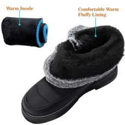 Northblanc Womens Snow Boots Winter Shoes with Comfortable Faux Fur Lined Warm Booties Waterproof Non Slip Outdoor Shoes - Thumbnail 4