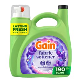 Gain Liquid Laundry Fabric Softener and Conditioner, Moonlight Breeze Scent, 140 fl oz, 190 Loads - Thumbnail 1