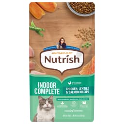 Rachael Ray Nutrish Indoor Complete Dry Cat Food, Chicken, Lentils & Salmon Recipe, 3 lb Bag - Thumbnail 1