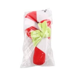 Teissuly Plush Pet Christmas Toys Dogs Bites Noise Making Toys Crutch Shaped Holiday Supplies - Thumbnail 5