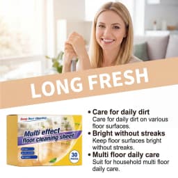 Multi-Effect Floor Cleaning Sheets, Streak-Free Long Fresh Household Floor Cleaner for Hardwood Tile Vinyl Flooring - Thumbnail 1