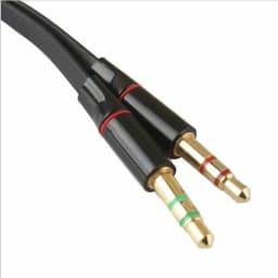 KNACK- Headset Splitter 3.5Mm Jack Dual Male Adapter Mic And Audio Headphone Gold - Thumbnail 2