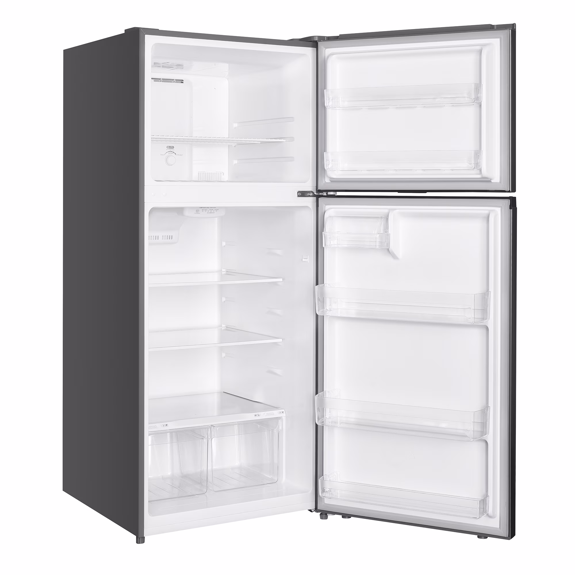 Magic Chef 17.6 Cu Ft Top-Mount Refrigerator in Platinum Steel - Thumbnail 4