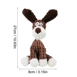 LGCASL Pet Toy Clearance, Plush Dog Toy Durable Stuffed Animal Plush Chew Toy with Squeak Cute Plush Dog Toy for Small to Medium Dogs, Brown Dog B - Thumbnail 3