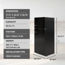 Conserv 30in RETRO Refrigerator 18cf Top Mount FACTORY INSTALLED ICE MAKER 110V - Thumbnail 11