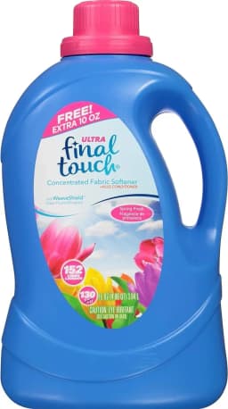 (4 pack) Final Touch Ultra Concentrated Fabric Softener Plus Conditioner, Spring Fresh, 130 Fluid Ounces, 152 Loads - Thumbnail 2