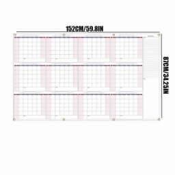 Large Dry Erase Calendar for Wall,Yearly Wall Calendar Dry Erase, 34" x 59", 12-Month Undated Blank Calendar Planner, Reusable Laminated Task - Thumbnail 3