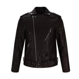 Maoxin Mens Jacket Man Fashion Solid Color Leather Leisure Loose Coat Cultivate Oneself Zipper Leather Jacketss for men Black M - Thumbnail 4