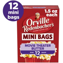 Orville Redenbachers Microwave Popcorn Mini Bags, Movie Theater Butter Flavor, 1.5 oz., 12-Count - Thumbnail 1