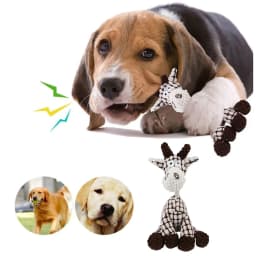 Dog Toy Durable Stuffed Animal Chew Toy With Squeak Cute Dog Toy For Small To Medium Dogs Dog Rope for Large Dogs Christmas Dog Squeaky - Thumbnail 2