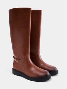 Scenario Women's Tall Faux Leather Riding Boots - Thumbnail 2