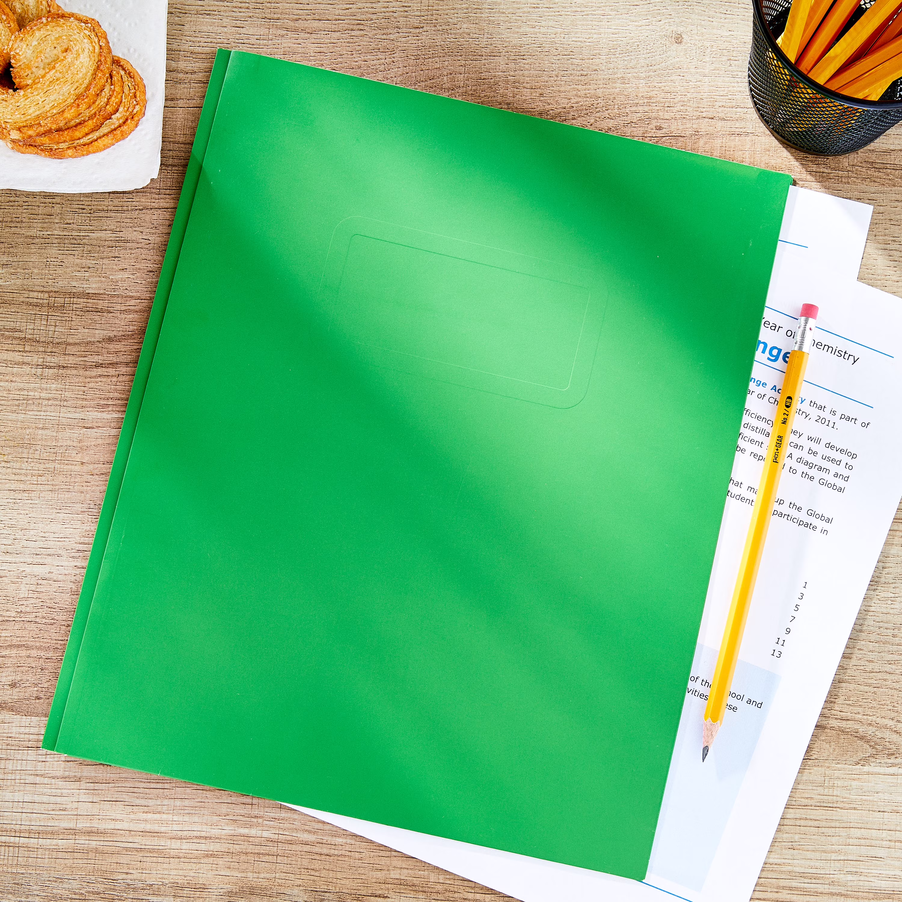 (10 pack) Pen+Gear Letter Size 3-Prong Paper Folder, Green - Thumbnail 3
