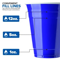 Stock Your Home Blue Plastic Cups Disposable, 16oz (50 Count) Heavy-Duty, Large Party Cup Pack Bulk Pack for Drinking Punch, Soda, Wine, Beer, 4th - Thumbnail 4