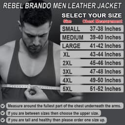 Men Motorcycle Brando Leather Jacket Distressed Zip Up Side Lacing Motorbike Jackets Black-52 - Thumbnail 8