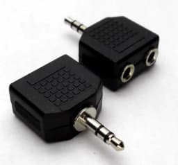KLYNE- Lot Of 2 - New 3.5Mm Stereo Cable Splitter 1/8" Audio Headphone Jack Y Adapter - Thumbnail 1