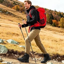 MeMoride Men's Waterproof Hiking Boots Non-Slip Lightweight Mid Ankle Outdoor Work Trekking Shoes - Thumbnail 2