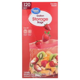 Great Value Double Zipper Gallon Storage Bag, 120 Count - Thumbnail 1