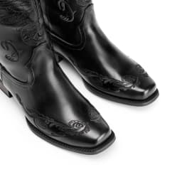 DREAM PAIRS Women's Cowboy Boots Mid Calf Cowgirl Boots Embroidery Stitched Square Toe Western Boots - Thumbnail 5