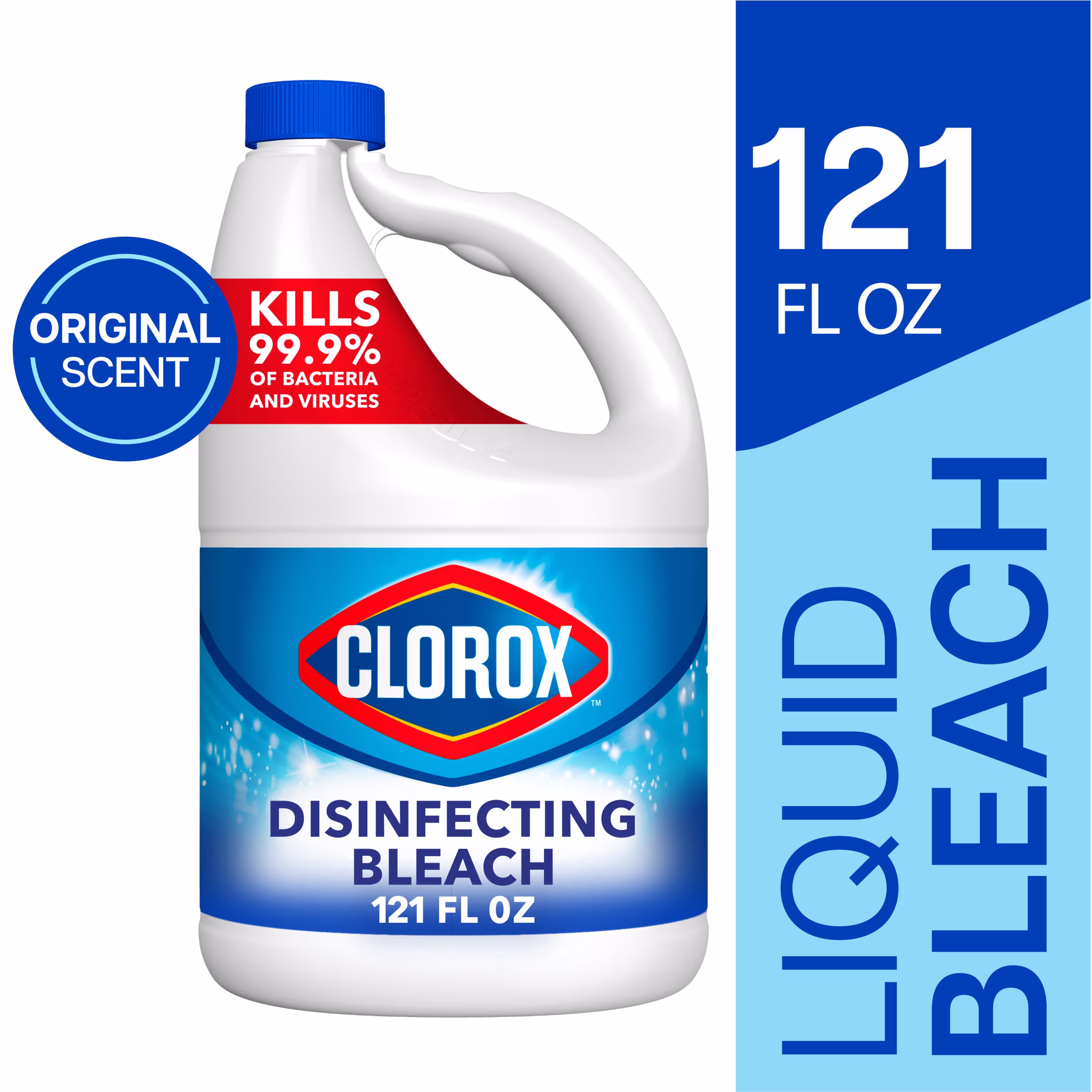 Clorox Disinfecting Liquid Bleach Cleaner, Regular Scent, 121 fl oz - Thumbnail 1