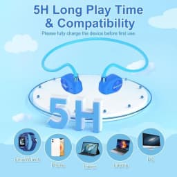 RHEA- Kids Headphones, Open Ear Bluetooth Headphones With Mic, Openbuds Kids, Ultra - Thumbnail 5