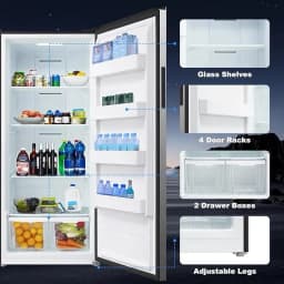 Smad 33 lnch Refrigerator Stainless Steel 21 Cu ft Right Door Fridge Indoor Garage - Thumbnail 7