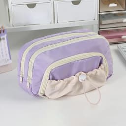 HonestMatter Big Capacity Pencil Case, Drawstring Stationery Pouch, Handheld Pen Bag, 5 Compartments, Dustproof Canvas Material, Pink - Thumbnail 5