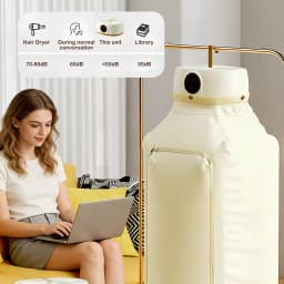 Paddsun Portable Clothes Dryer,Mini Laundry Dryers with Adjustable Timer & Remote Control Small Compact Foldable Electric Drying Machine with Dry Bag - Thumbnail 5