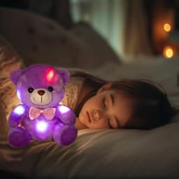 Valentines Day Teddy Bear Stuffed Animals, LED Teddy Bear Plush Doll for Kids Toddler Adult, Birthday Christmas Day Gift for Boys Girls, 8 inch - Thumbnail 5