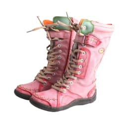 TMA EYES Women's Knee Outdoor Boots Water-Resistant Lace Up and Side Zipper Wide Width Comfortable Leather Winter Boots with Faux Fur Lining - Thumbnail 3