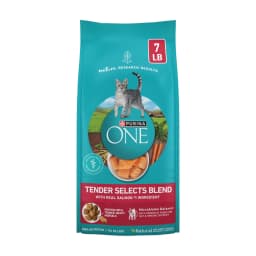 Purina ONE Tender Selects Blend With Real Salmon Digestive Care Natural Dry Cat Food, 7 lb, 4 Pack - Thumbnail 1