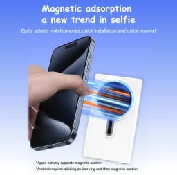 Vlog Selfie Monitor Screen Compatible with Phone, Magnetic Wireless Rear Camera Phone Monitor with 164FT Range, Live Streaming (Black) - Thumbnail 6