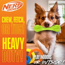Nerf Dog Chew & Tug Toys 2 Pack, Chew Stick and 3-Ring Tug Toy - Thumbnail 3