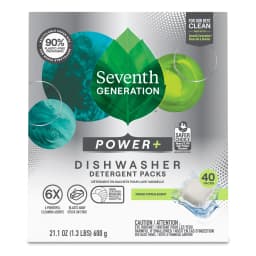 Seventh Generation Power Plus Dishwasher Detergent Packs For Sparkling Dishes Fresh Citrus Scent Dishwasher Tabs 40 Count - Thumbnail 1