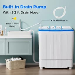 Resenkos 17.6 lbs Portable Washing Machine with Drain Pump-Blue, Portable Washing Machine for RV, Apartments and Dorms - Thumbnail 4