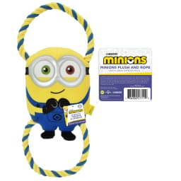 Multipet Minions Bob Plush and Rope Tug Dog Toy with Squeaker and Crinkle, Large - Thumbnail 2