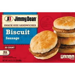 Jimmy Dean Frozen Breakfast Sandwich, Snack Size Sausage Biscuit, 34 oz, 20 Count - Thumbnail 12