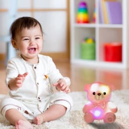 Valentines Day Teddy Bear Stuffed Animals, LED Teddy Bear Plush Doll for Kids Toddler Adult, Birthday Christmas Day Gift for Boys Girls, 8 inch, Pink - Thumbnail 5