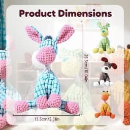 2026 New Dog Toys, Indestructible Plush Dog Toy for Aggressive Chewers, Interactive Squeaky Soft Puppy Chew Toy, Durable Teething Toys for Small - Thumbnail 8